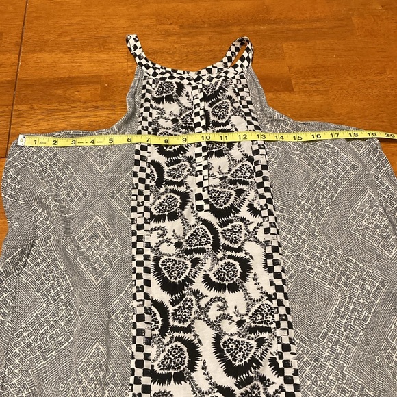 A.L.C. Womens Size M Black White High Neck Sleeveless 100% Silk Drop Waist Dress - Picture 9 of 11